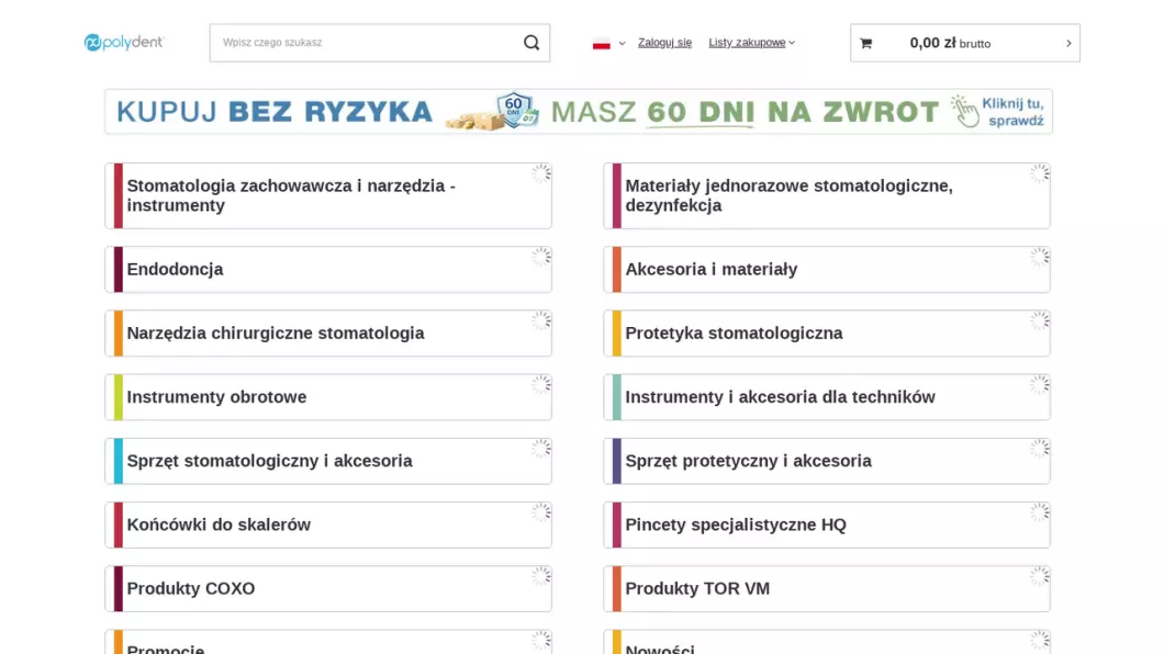 Sklep stomatologiczny POLYDENT - podgląd