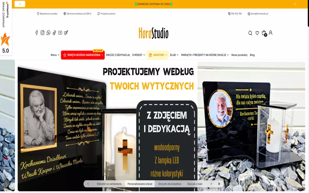 Drewniane prezenty HoroStudio - podgląd