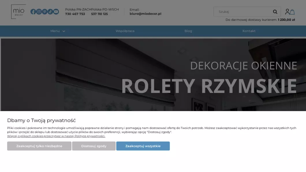 Sklep z karniszami, roletami, zasłonami i firanami Mio Decor - podgląd