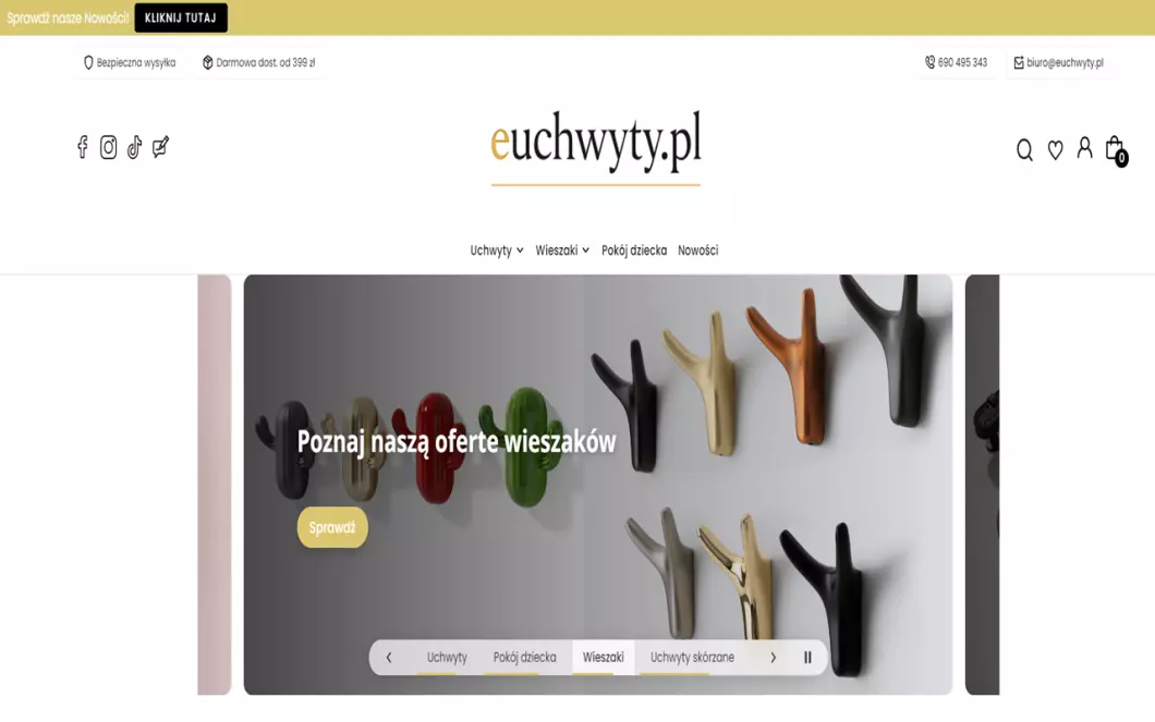 Uchwyty, akcesoria meblowe Warszawa | Euchwyty.pl - podgląd